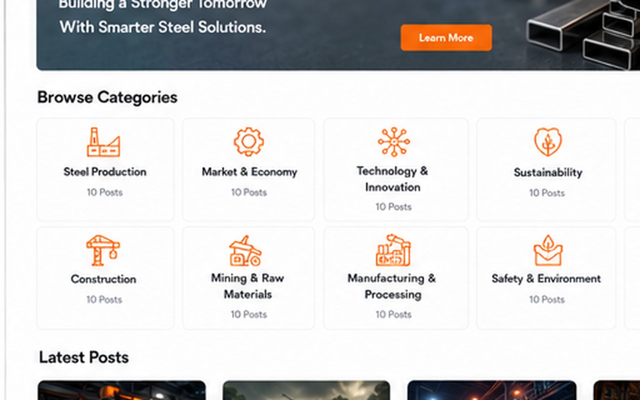 AI-generated style steel mill with hot rolled steel